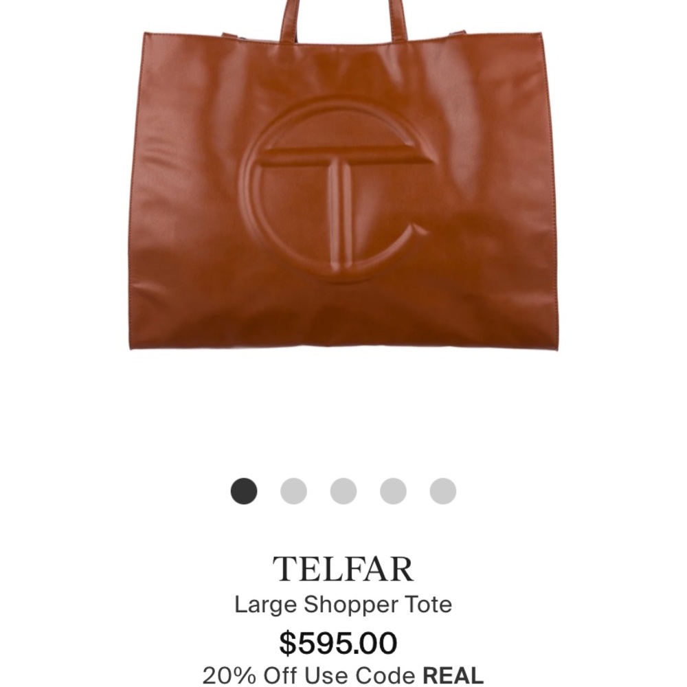 TELFAR LARGE SHOPPING BAG IN TAN VEGAN LEATHER